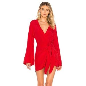 L’ Academie janeiro Red Wrap Dress